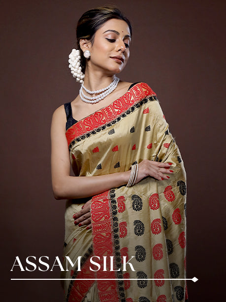 Buy Indian Handloom Assam Silk Sarees Online