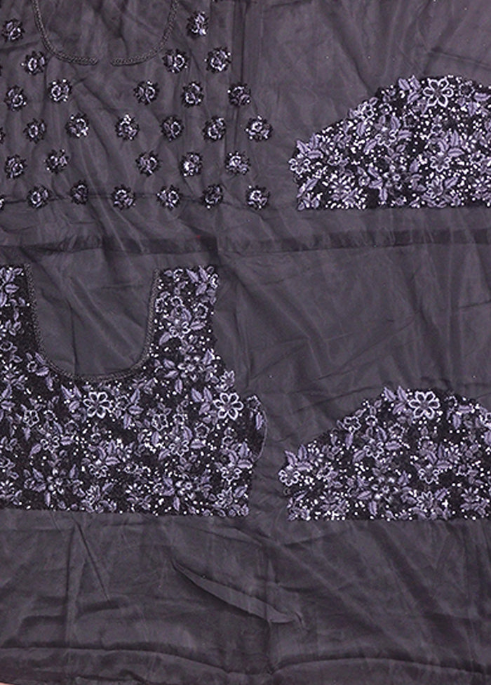 Black Pure SIlk Dupatta Lehenga Set