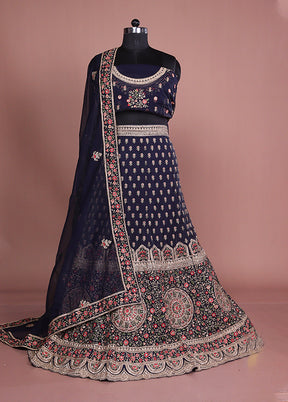 Black Pure SIlk Dupatta Lehenga Set