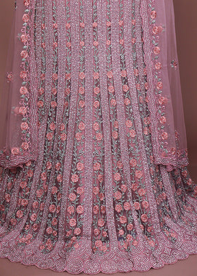 Pink Pure SIlk Dupatta Lehenga Set