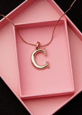 Handcrafted Rose Gold Plated Ing C Pendant - Indian Silk House Agencies