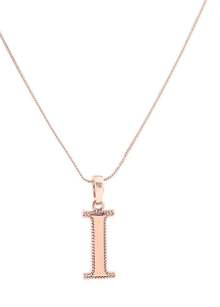 Rose Gold Plated Impressive I Pendant - Indian Silk House Agencies