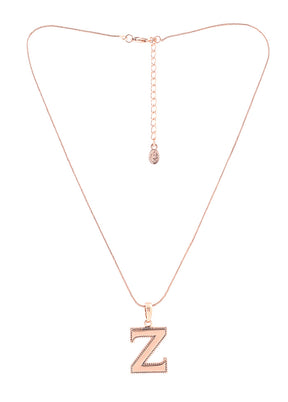 Rose Gold Plated Zesty Z Alphabet Pendant - Indian Silk House Agencies