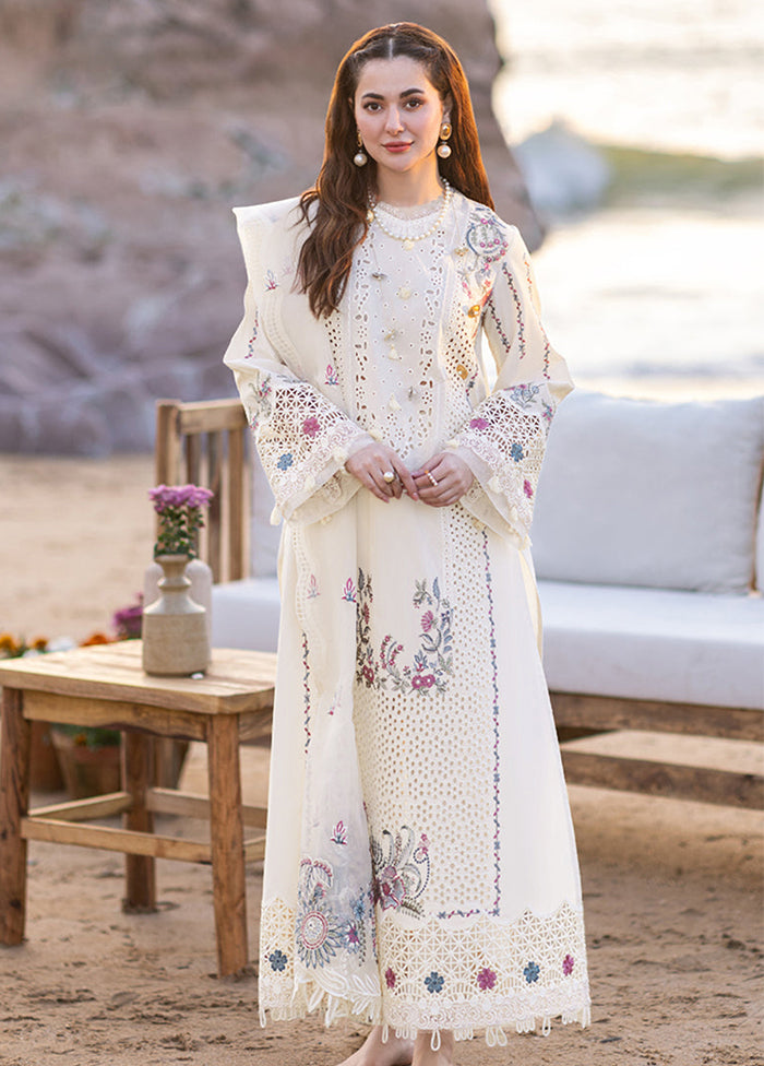 3 Pc Cream Cotton Suit Set