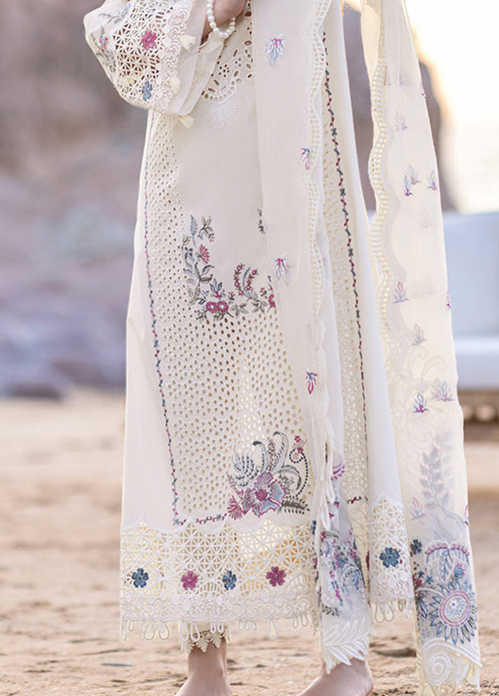 3 Pc Cream Cotton Suit Set