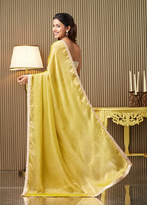 Yellow Chiffon Saree With Blouse Piece
