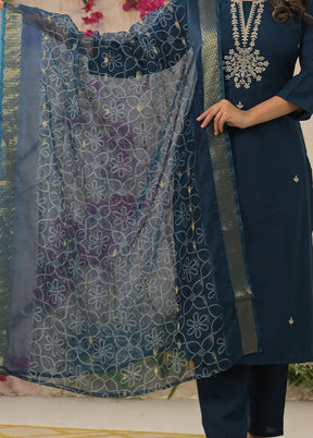 3 Pc Brown Silk Suit Set