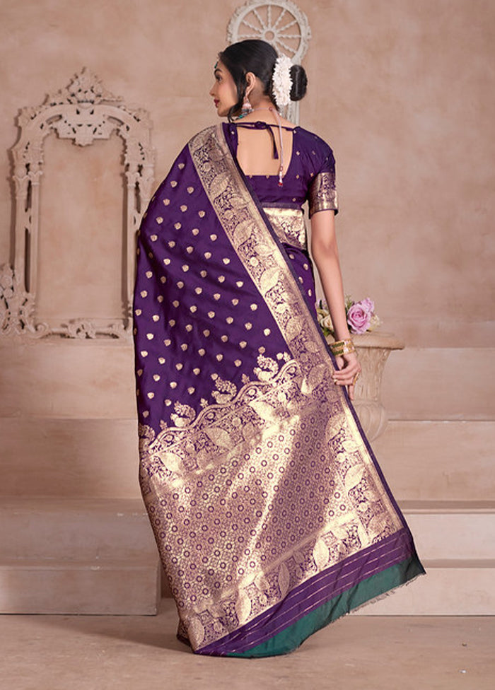 Wine Spun Silk Saree With Blouse Piece