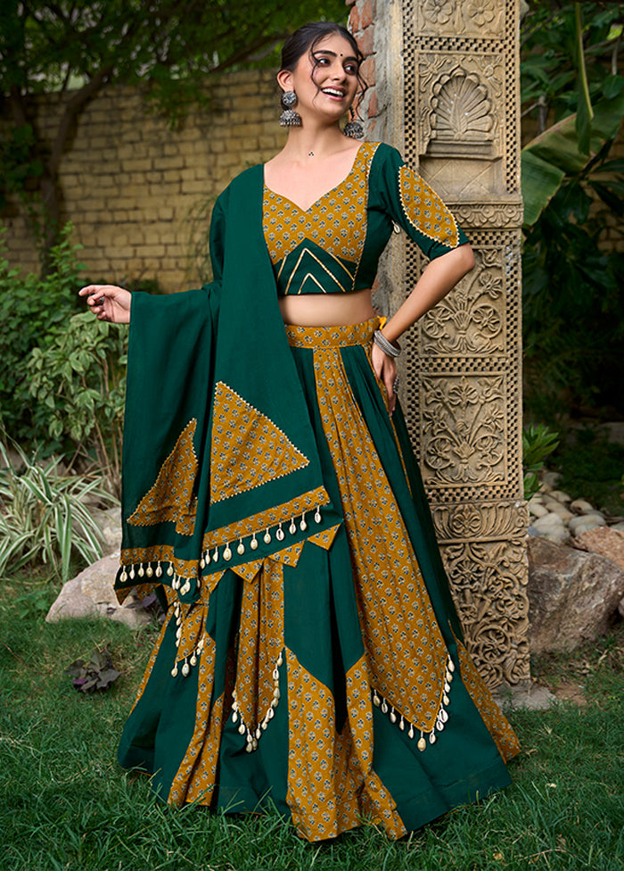 Multicolor Cotton Dupatta Lehenga Set