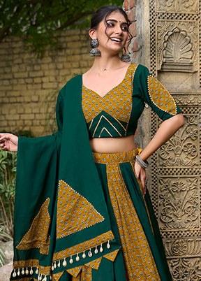 Multicolor Cotton Dupatta Lehenga Set