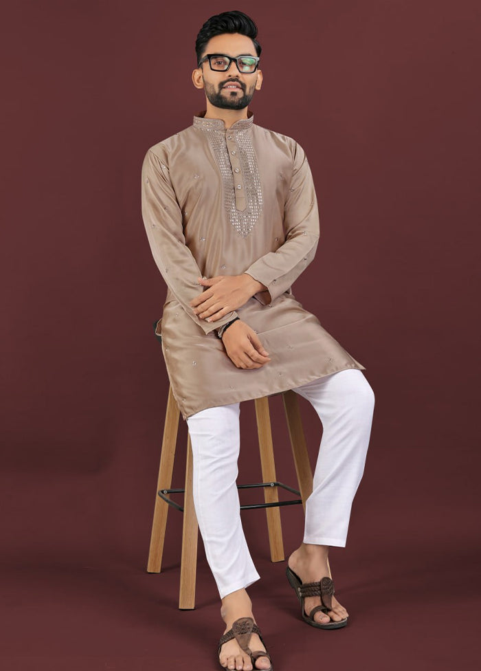 Brown Silk Kurta & Pajama Set