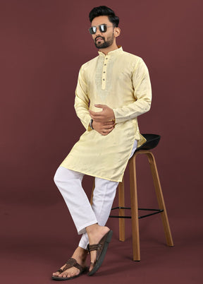 Yellow Silk Kurta & Pajama Set