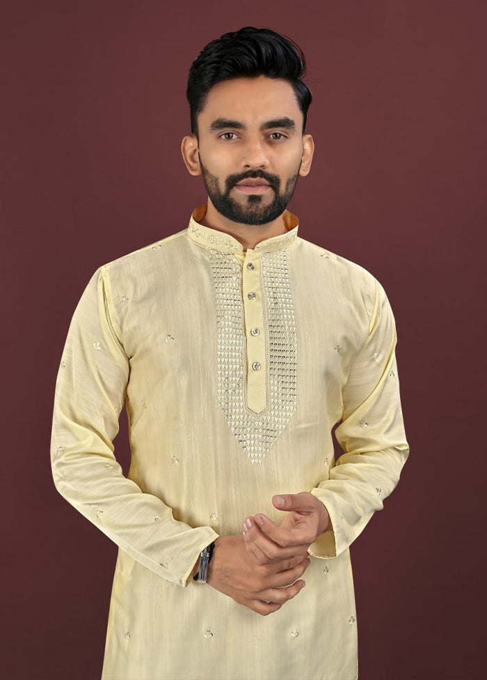 Yellow Silk Kurta & Pajama Set