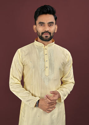 Yellow Silk Kurta & Pajama Set