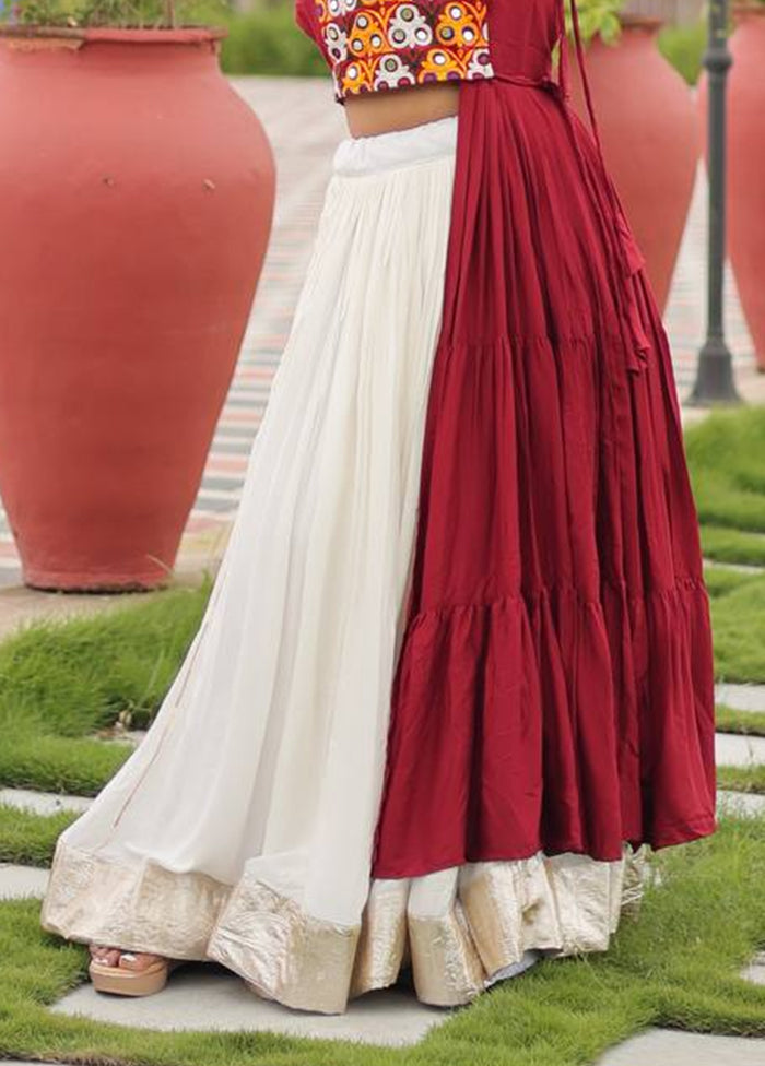 White Cotton Lehenga Set