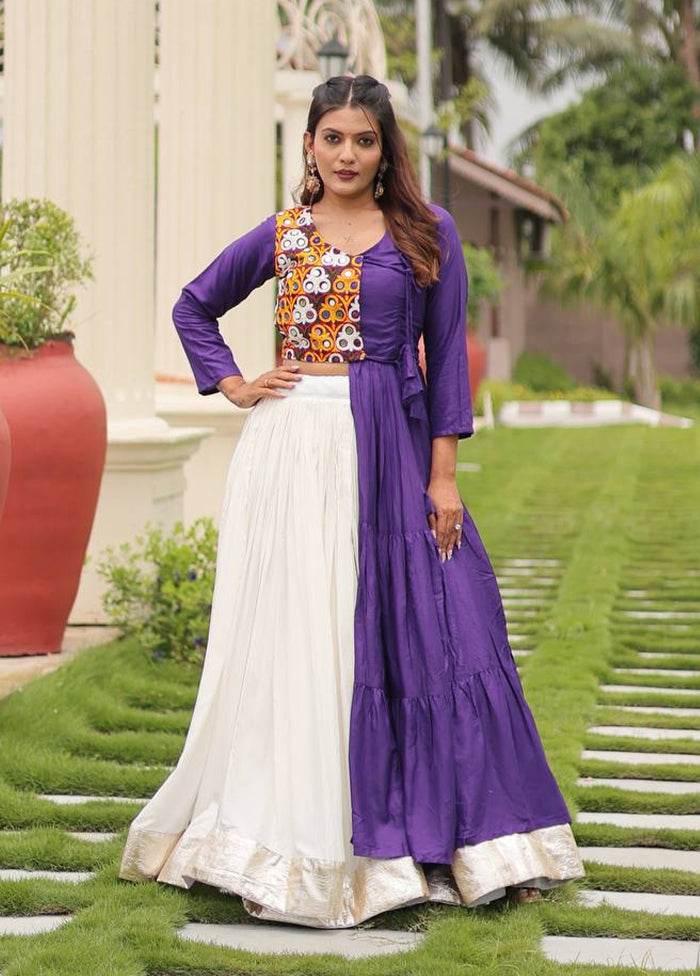 White Cotton Lehenga Set