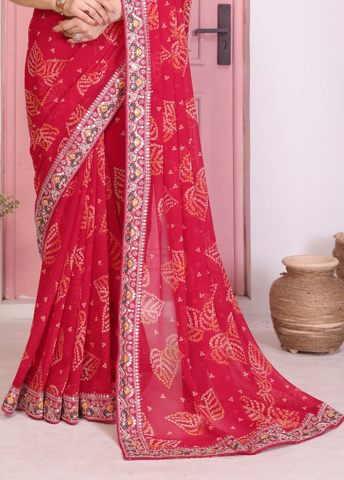 Pink Spun Silk Saree With Blouse Piece