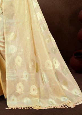 Golden Spun Silk Saree With Blouse Piece