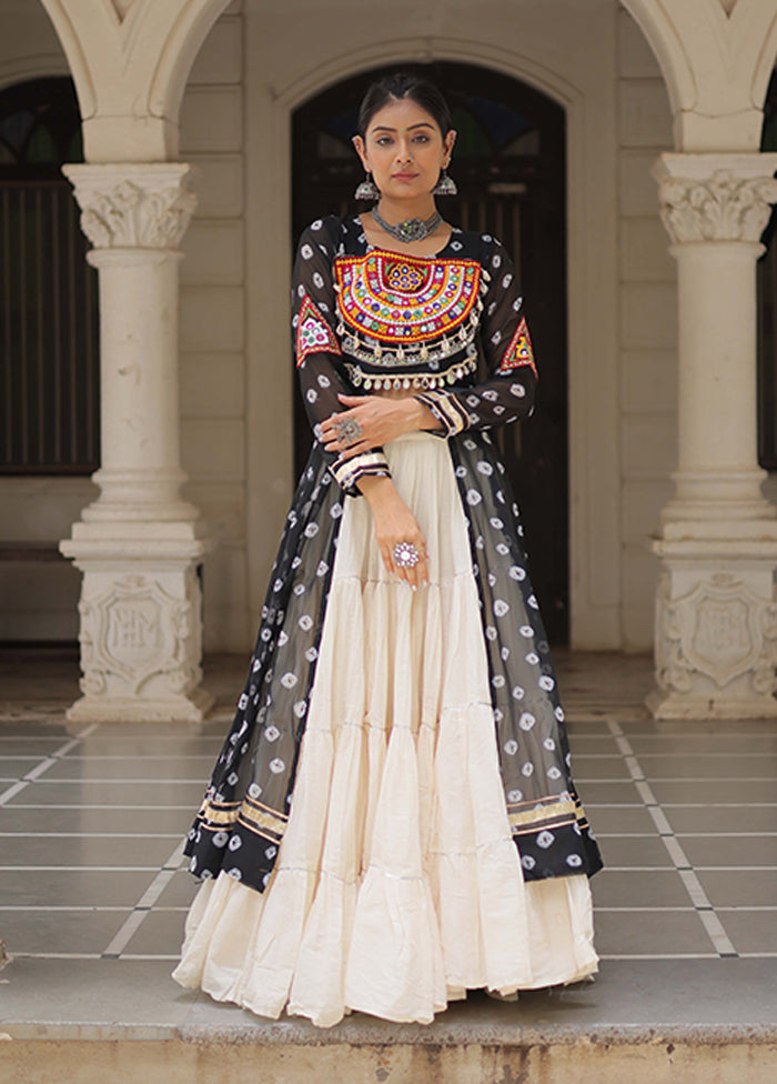 Black Cotton Lehenga & Kurti Set