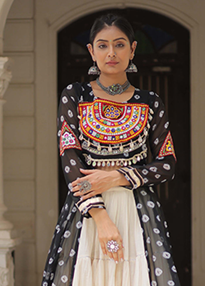 Black Cotton Lehenga & Kurti Set