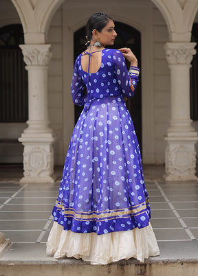 Blue Cotton Lehenga & Kurti Set