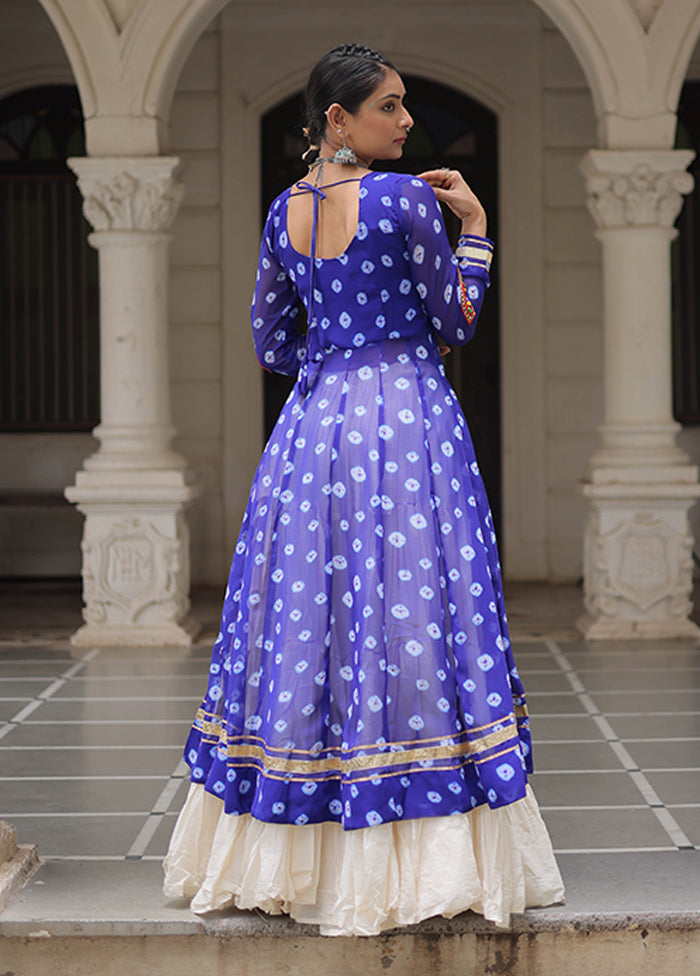 Blue Cotton Lehenga & Kurti Set