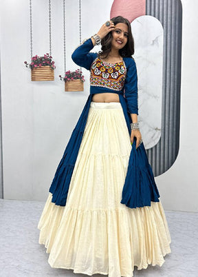 Cream Cotton Lehenga Set