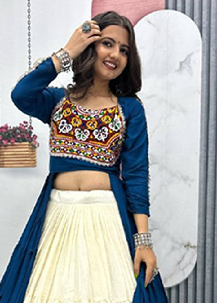 Cream Cotton Lehenga Set