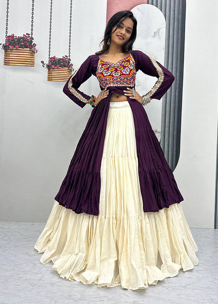 Cream Cotton Lehenga Set
