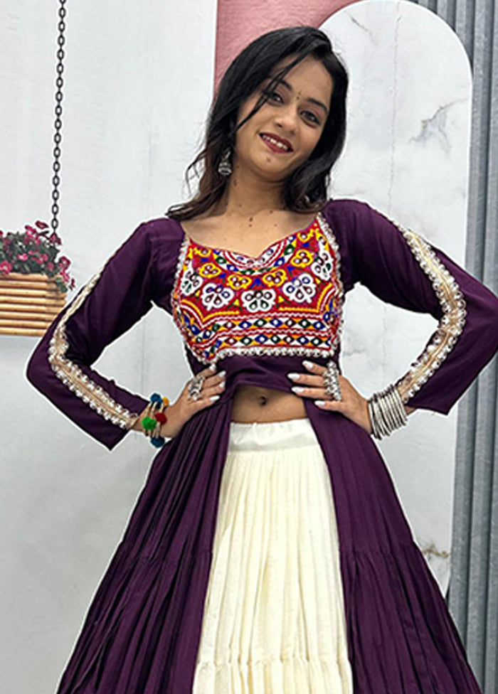 Cream Cotton Lehenga Set