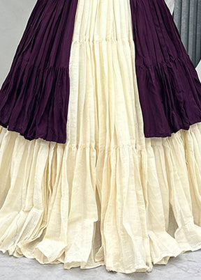 Cream Cotton Lehenga Set