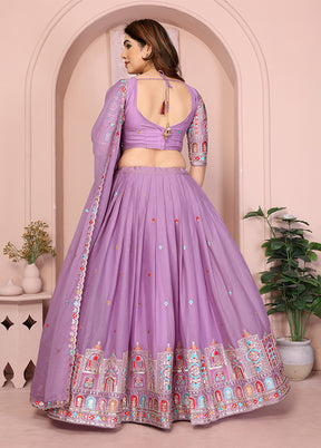 Lavender Georgette Dupatta Lehenga Set