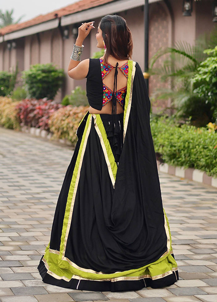 Black Cotton Dupatta Lehenga Set