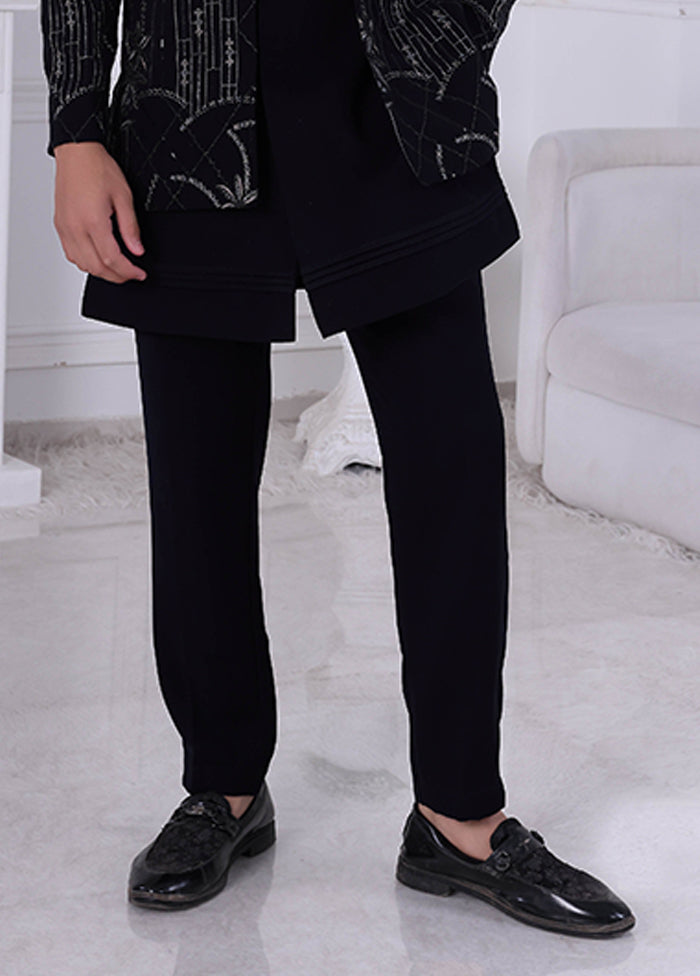 Blue Pure Silk 2 Pc Indo Western Set