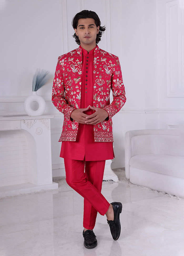 Pink Pure Silk 2 Pc Indo Western Set