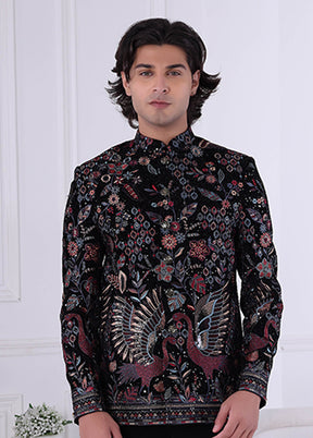 Black Velvet 2 Pc Indo Western Set