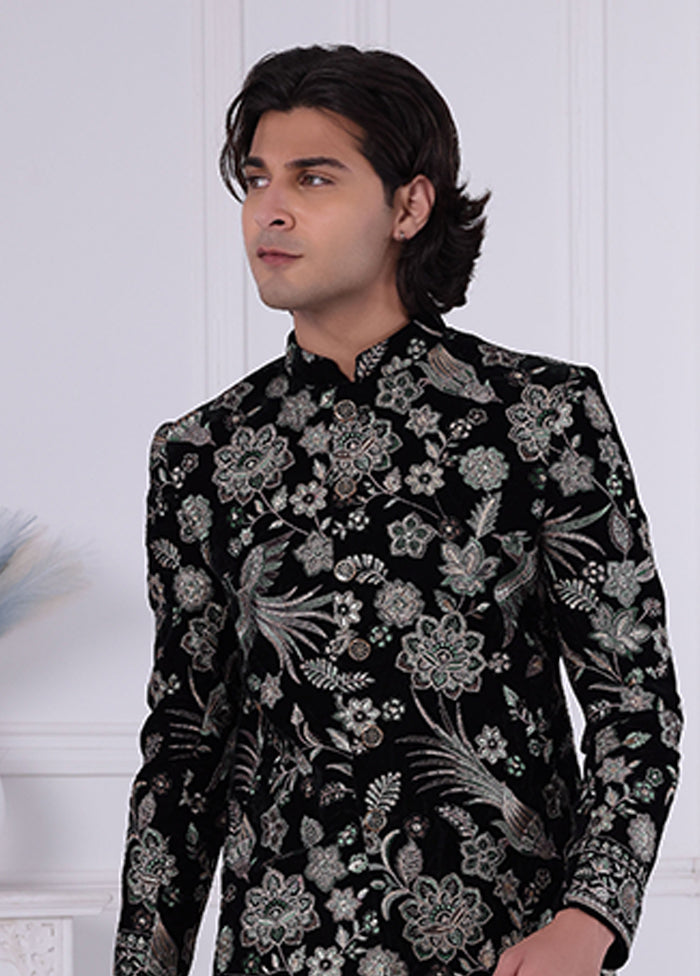 Black Velvet 2 Pc Indo Western Set