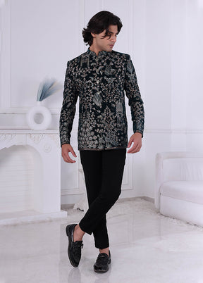 Green Velvet 2 Pc Indo Western Set