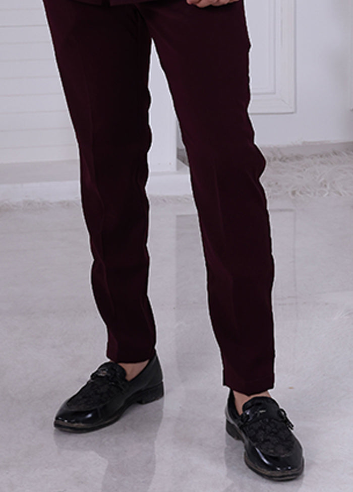 Maroon Pure Silk 2 Pc Indo Western Set