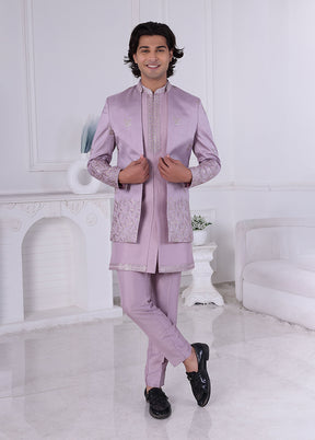 Pink Pure Silk 2 Pc Indo Western Set