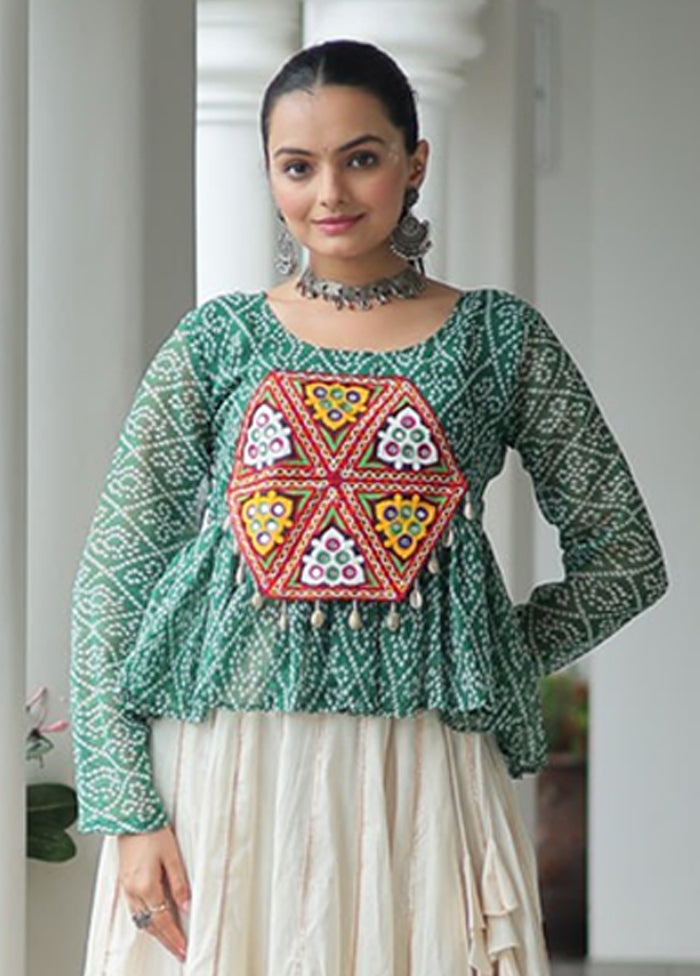 Cream Cotton Lehenga & Top Set