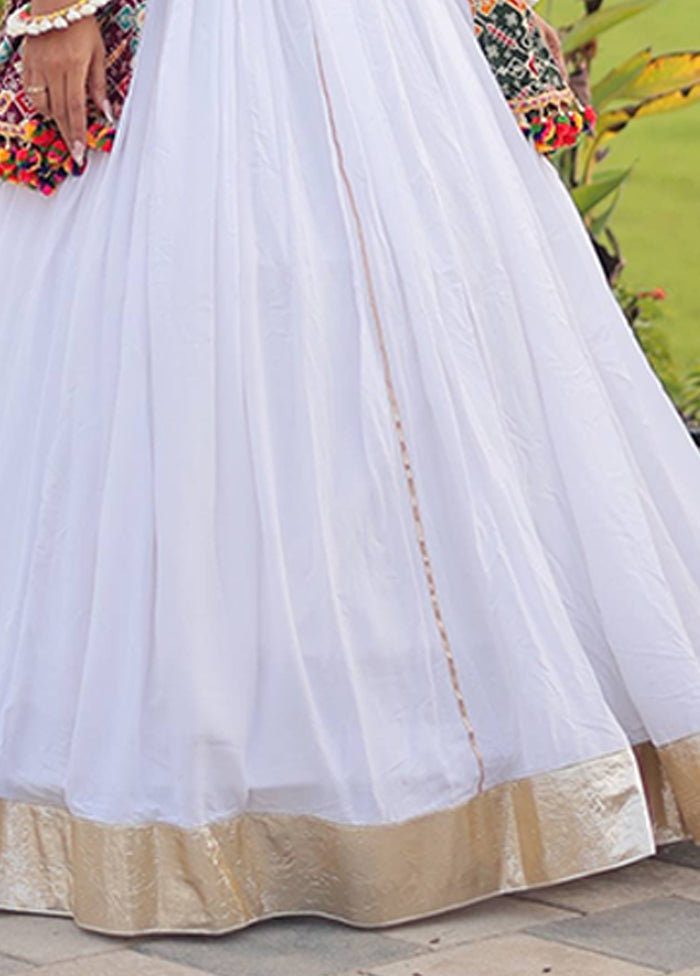 White Cotton Koti Lehenga Set