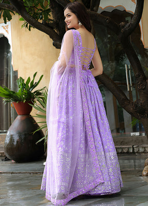 Lavender Georgette Dupatta Lehenga Set