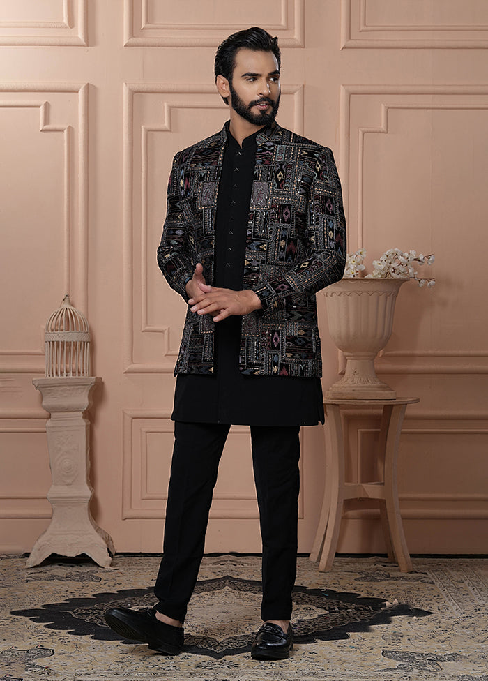 Black Velvet 2 Pc Indo Western Set