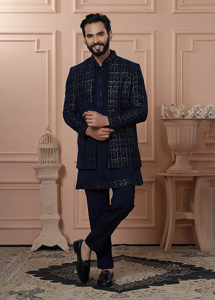 Blue Velvet 2 Pc Indo Western Set