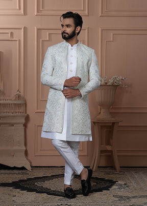 Blue Georgette 2 Pc Indo Western Set