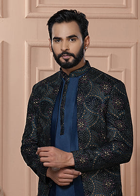 Blue Velvet 2 Pc Indo Western Set