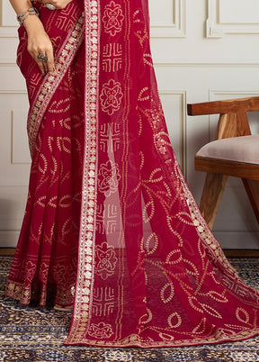 Pink Spun Silk Saree With Blouse Piece