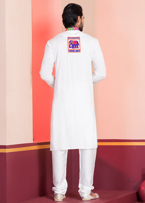 White Silk Kurta & Pajama Set