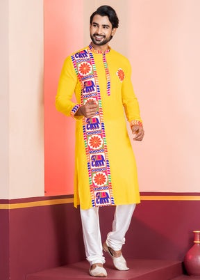 Yellow Silk Kurta & Pajama Set